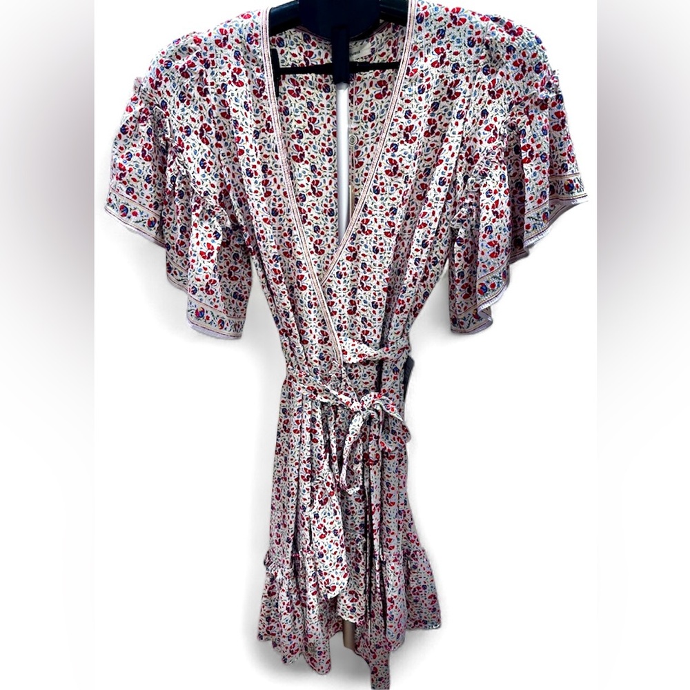 NWT Max Studio Floral Wrap Maxi Dress - Red and White